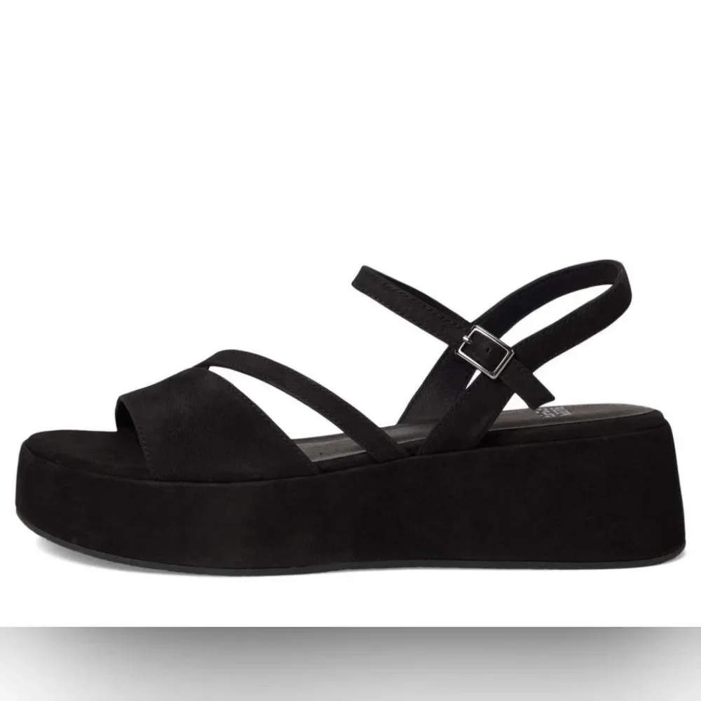 Eileen Fisher‎ Dae Black Wedge Sandal Size 9.5